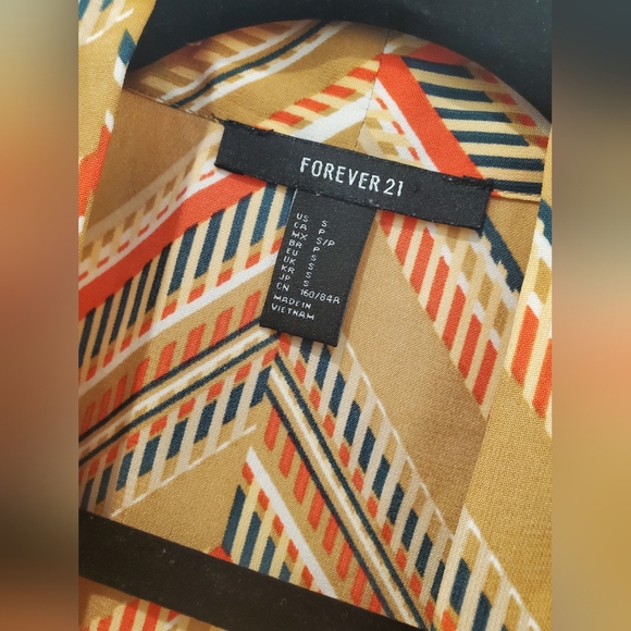 Retro look Forever 21 neck tie blouse, size S - Picture 3 of 7